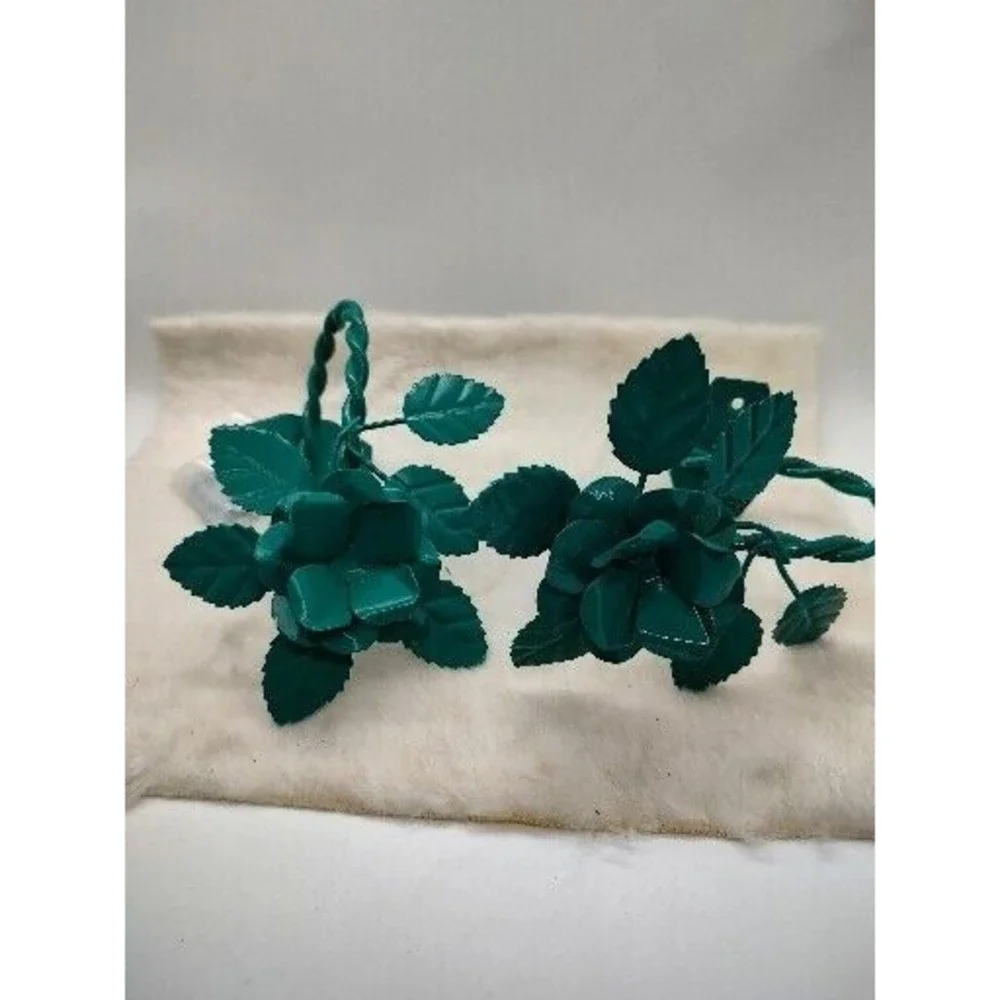 Metal Green Floral &Leaves Curtain Tie Backs With Hardware